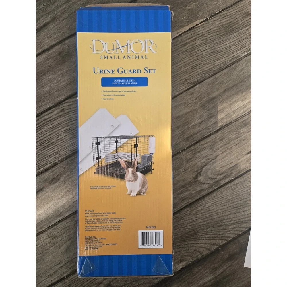 New Open Box DuMor Small Pet Animal Cage Urine Guards WHITE METAL 15